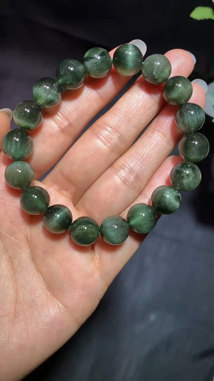 天然巴西绿发晶顺发手链丝顺丝多一顺百顺满发效果真正的绿发晶满发招