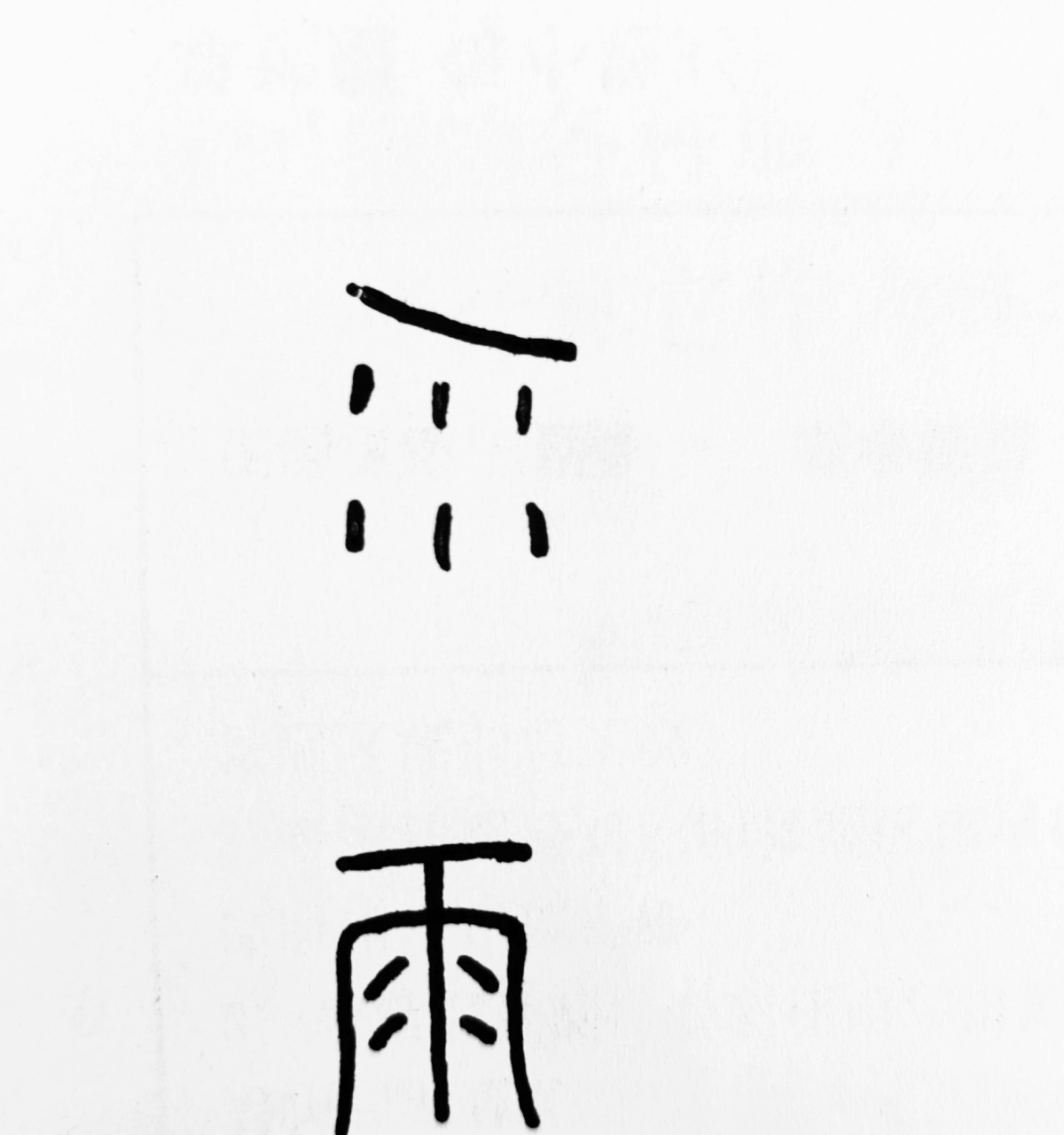 从它的甲骨文写法,我们就猜出这个字的含义,它上面的一横表示天空,再