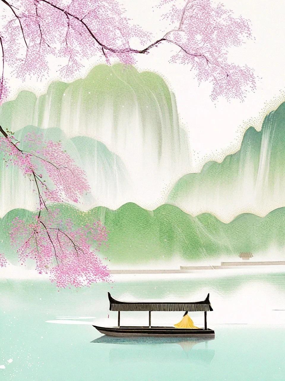 孤独的小船承载着披蓑戴笠的老翁,他在寒冷江面上独坐垂钓,四周皑皑