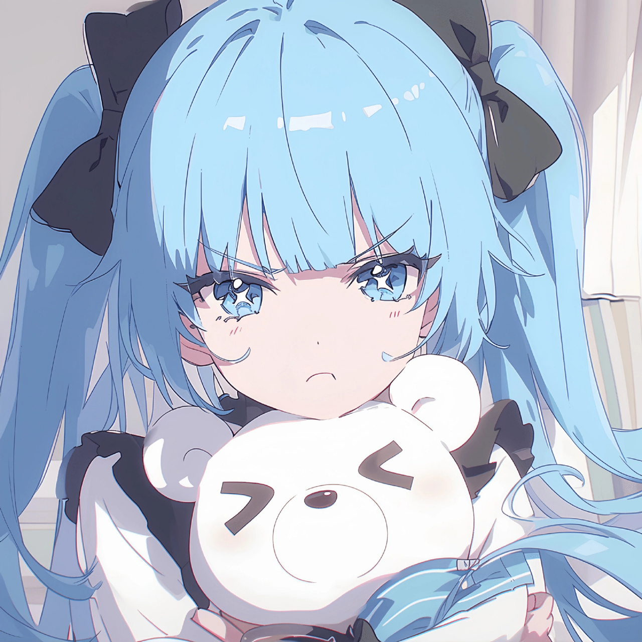 可爱蓝发傲娇大小姐动漫二次元头像分享