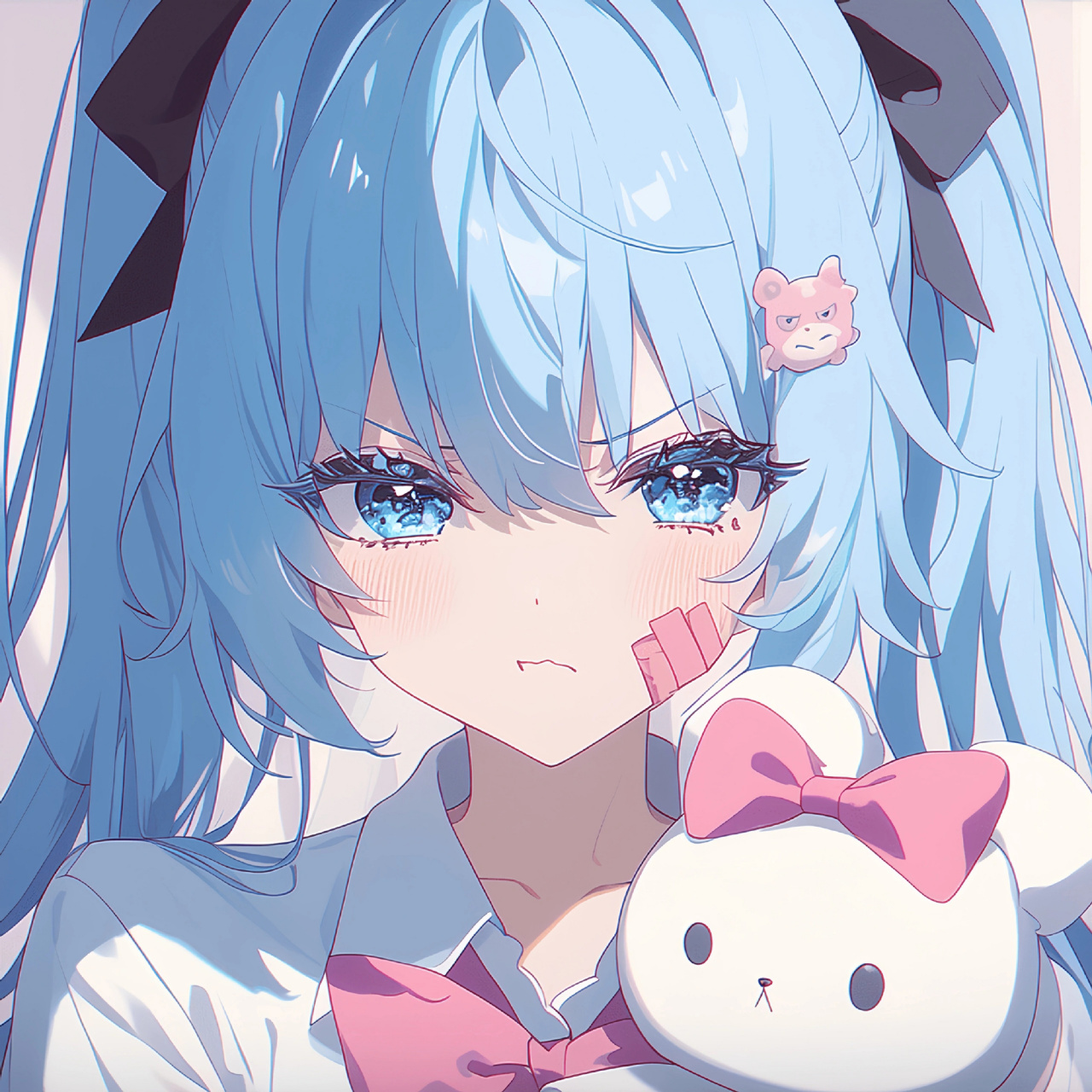 可爱蓝发傲娇大小姐动漫二次元头像分享