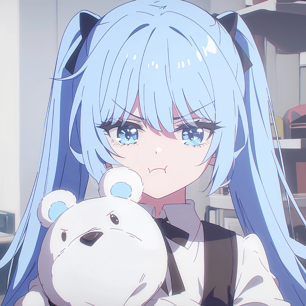 可爱蓝发傲娇大小姐动漫二次元头像分享