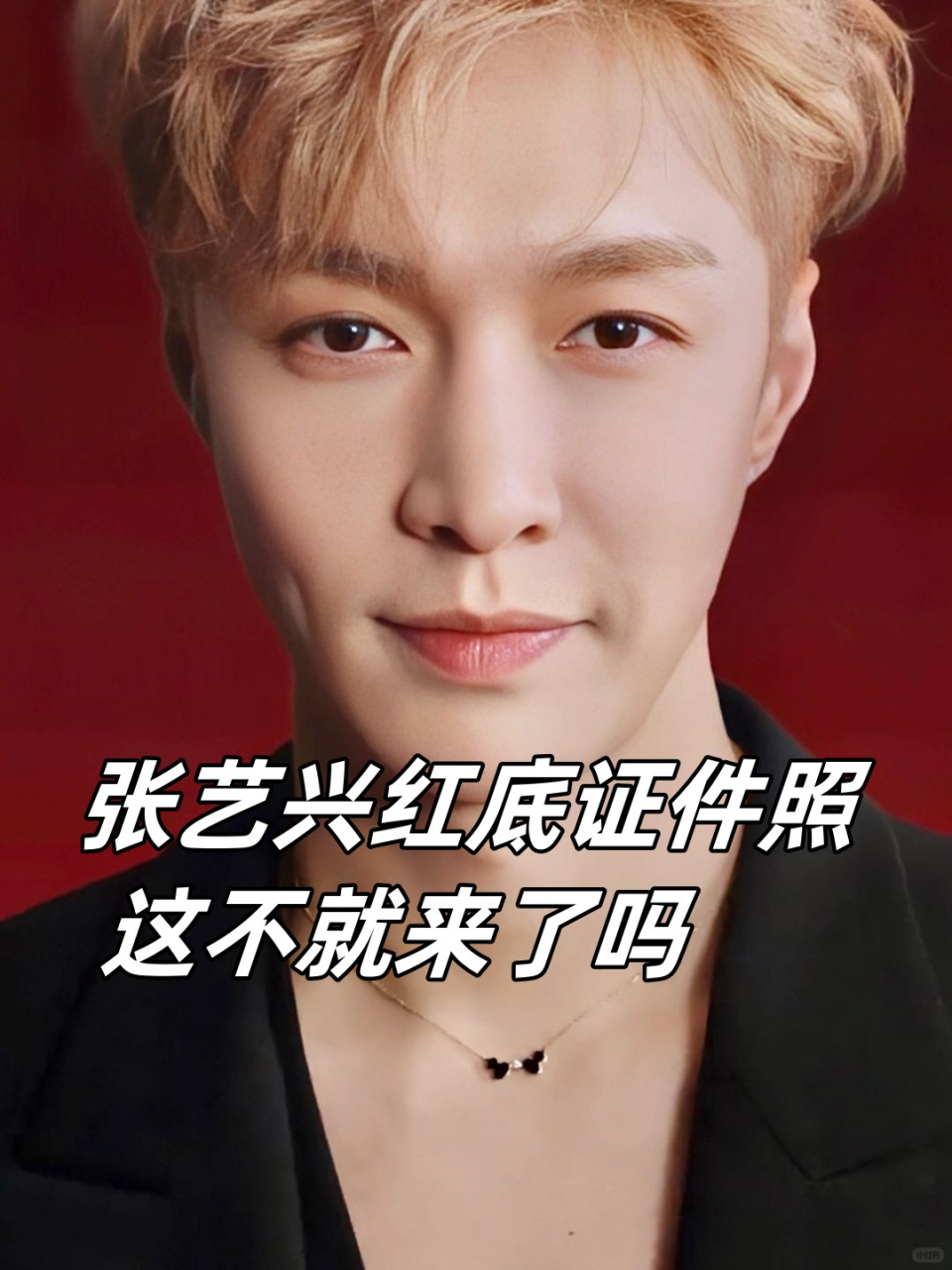 张艺兴红底证件照 这不就来了吗 我今天运气真好,翻到了张艺兴的红底
