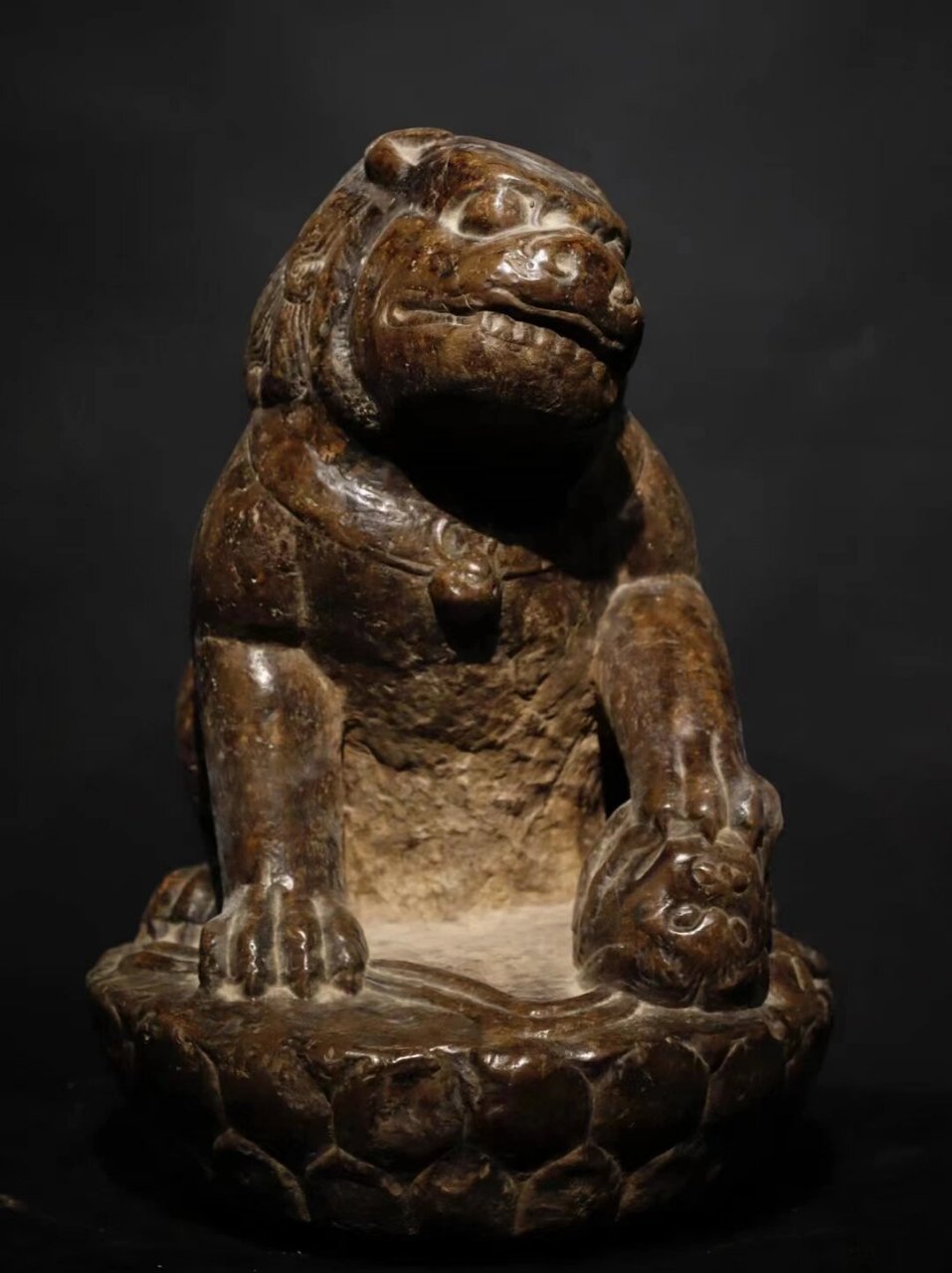 我最近收藏的宝贝——元代的青石狮子  这尊青石狮子高达 60cm,直径