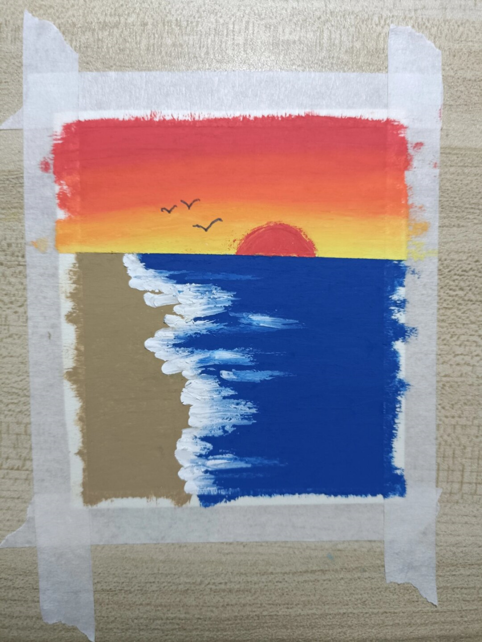 油画棒(含教程,色号)  98 每当傍晚时分,海边的晚霞总是那么迷人