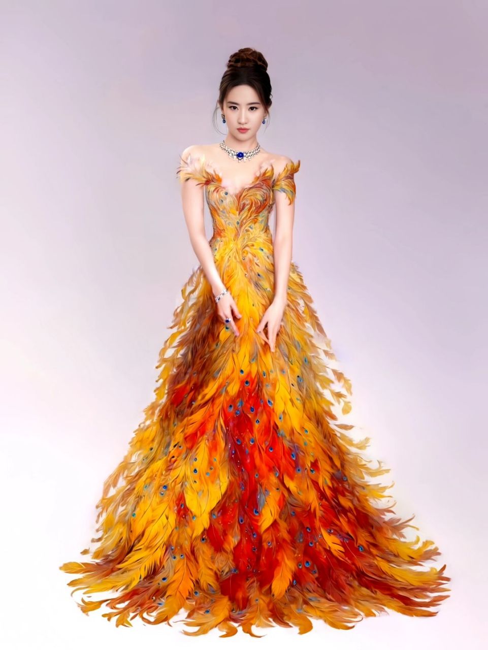 刘亦菲惊艳变身孔雀公主,网友巧手p图引热议  我看见有网友巧妙地为