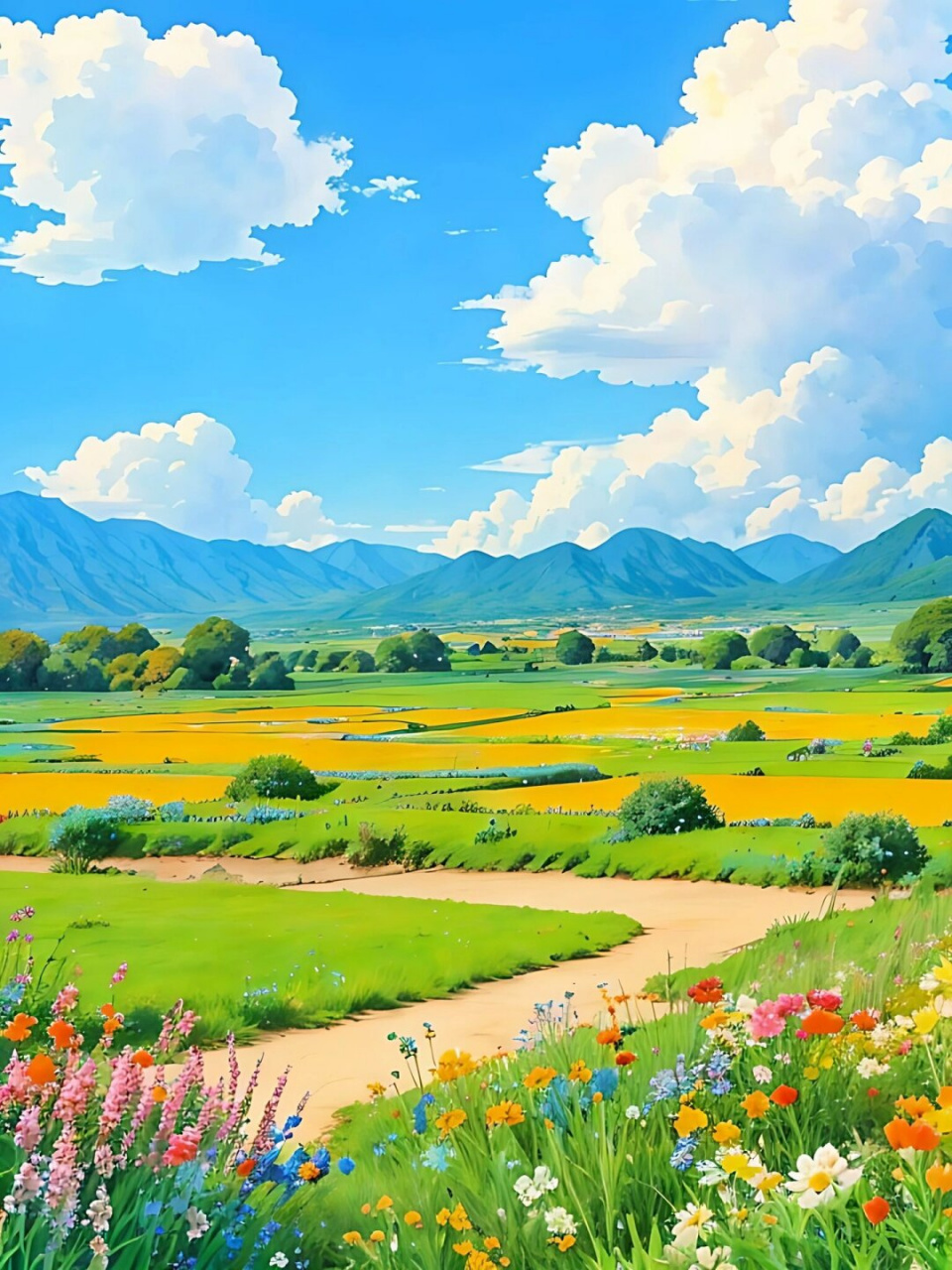 治愈系田园风插画  91治愈系田园风:拥抱自然,享受宁静95  90