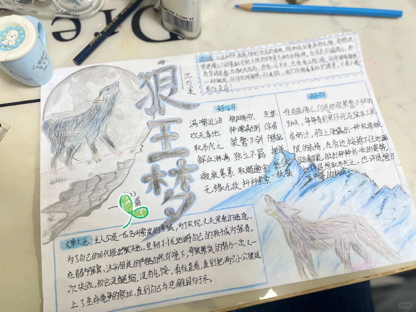 狼王梦好书推荐卡简单又漂亮