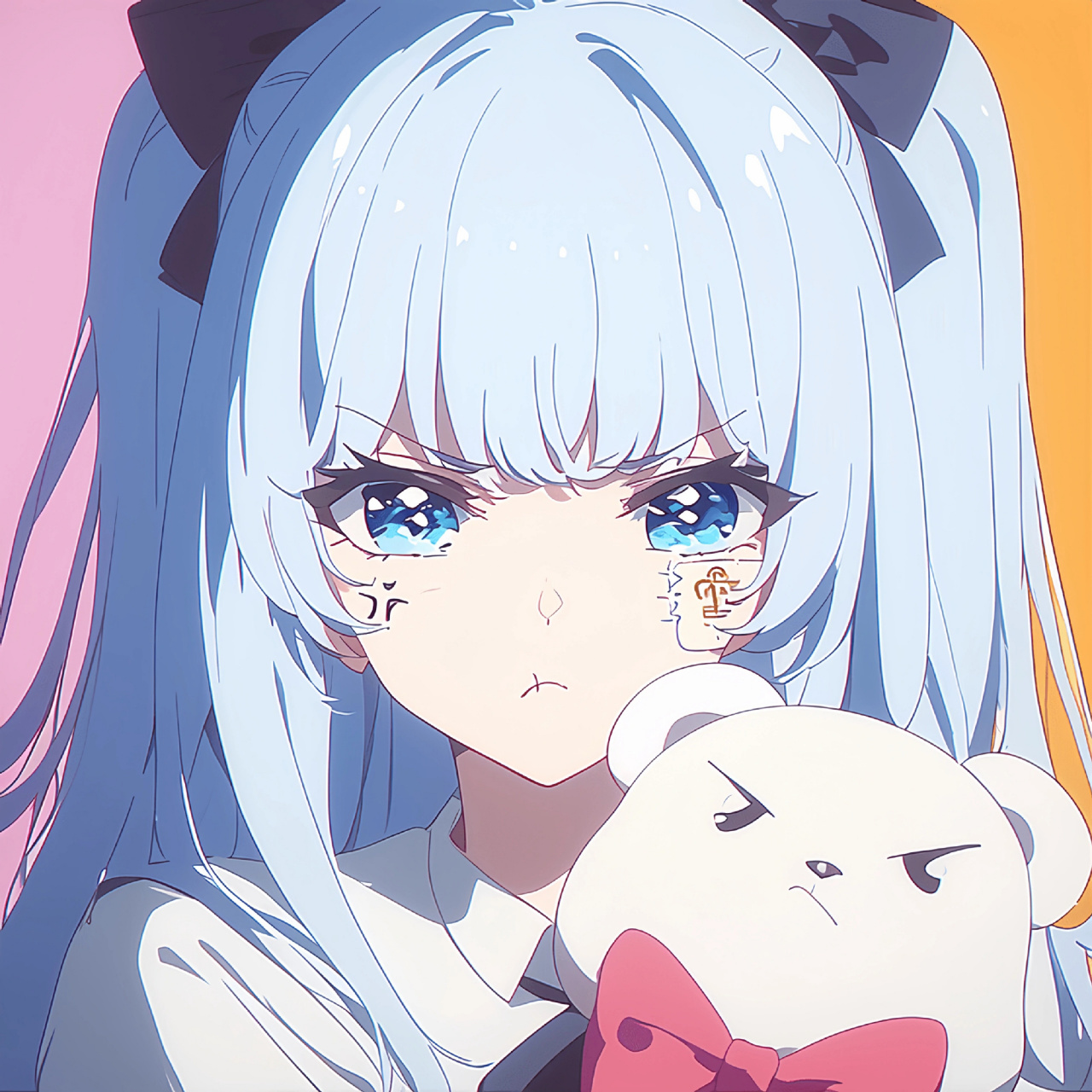 可爱蓝发傲娇大小姐动漫二次元头像分享