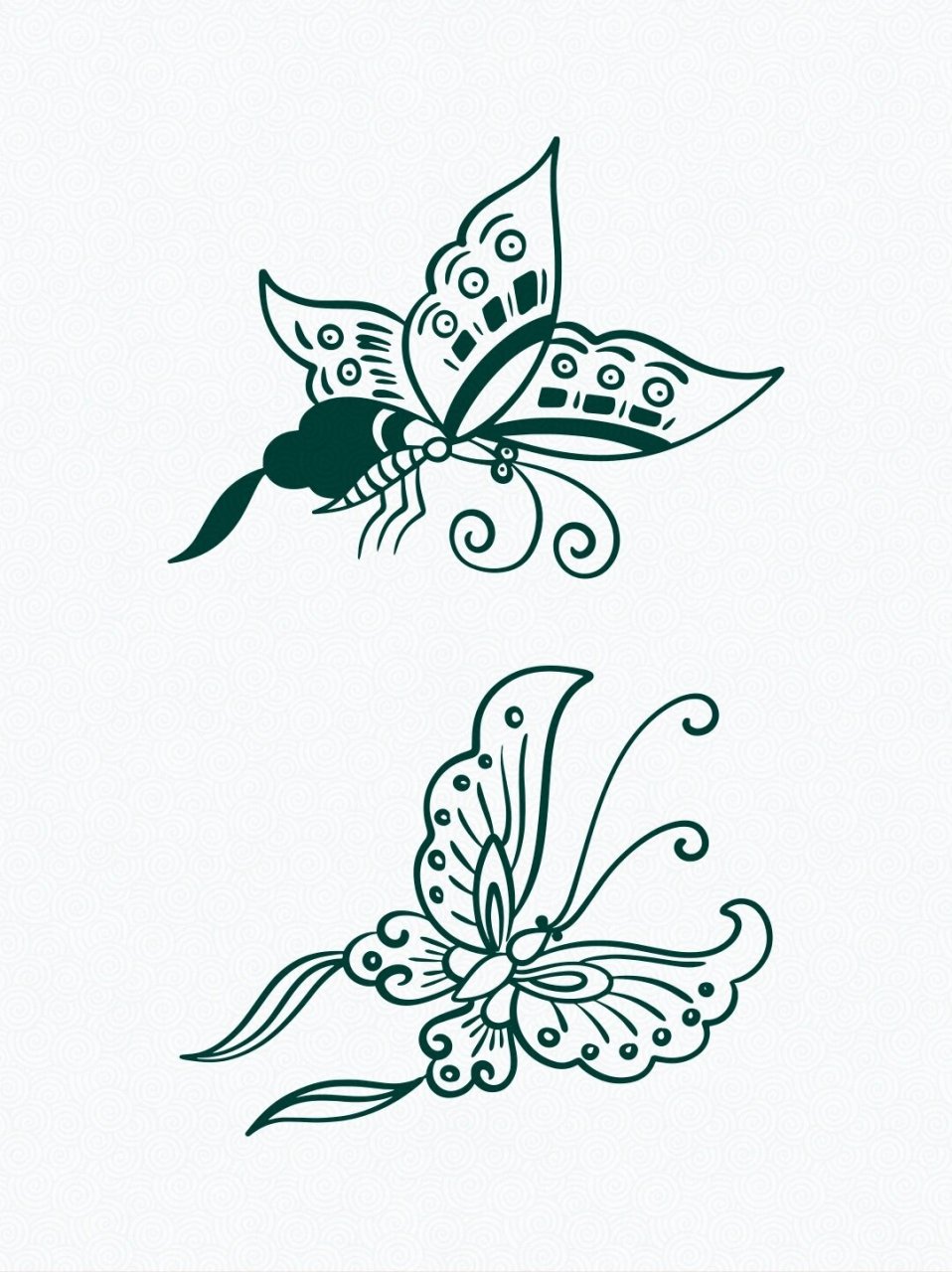 蝴蝶纹在中国传统文化中是一种非常美丽和富有意义的图案纹样.