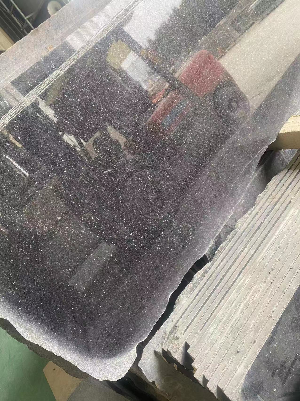 黑金沙石材加工光面,台面板水景