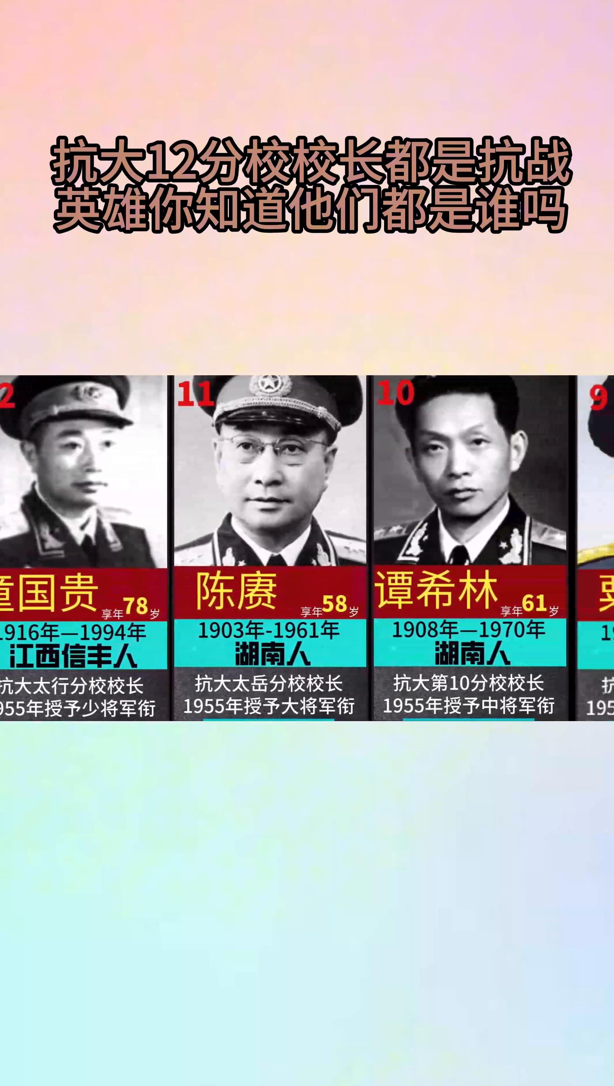 抗大总校校长名单