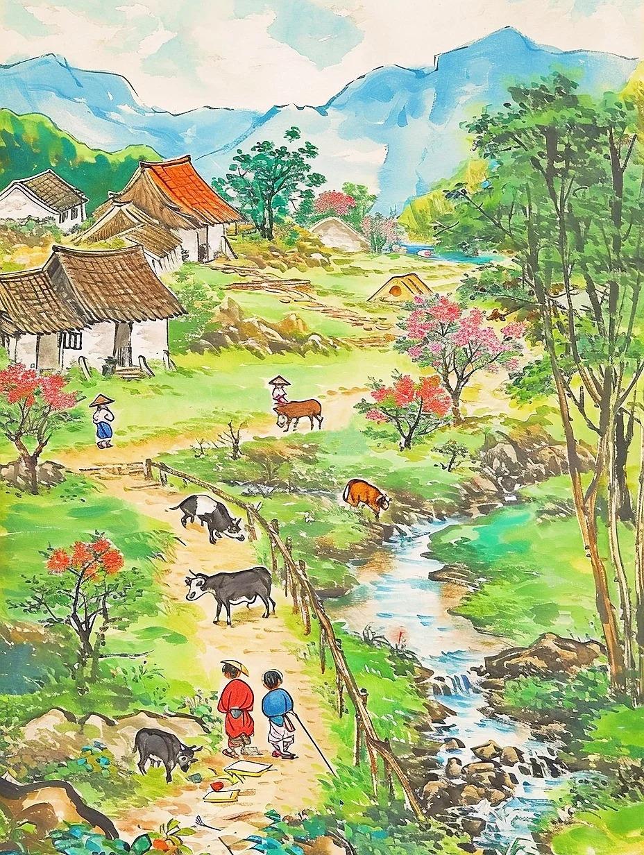 斜阳照墟落穷巷牛羊归57句田园诗词用清心乐志来陶冶情操