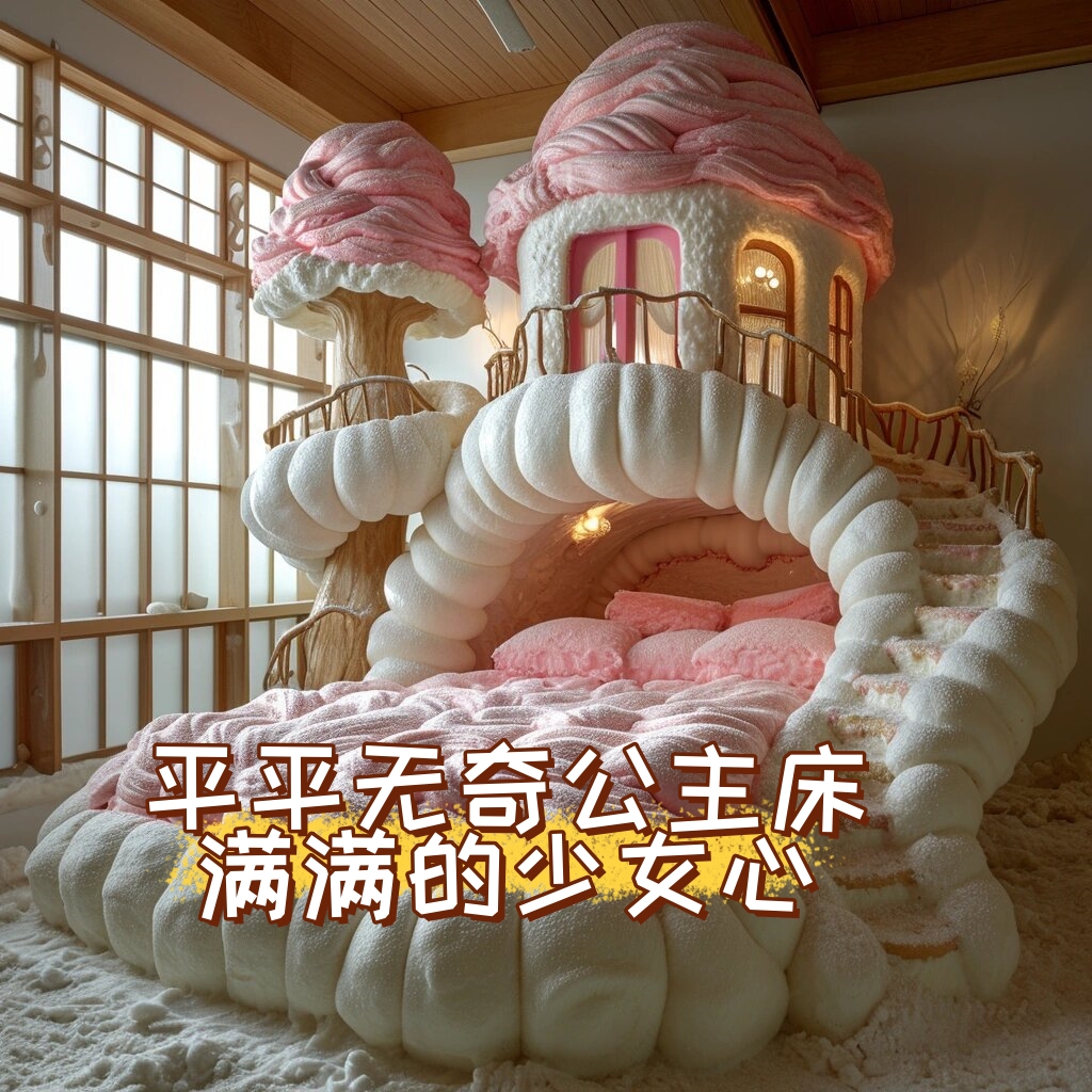 公主床三层三层豪华公主床童话公主床图片高清自制的二次元床少女心