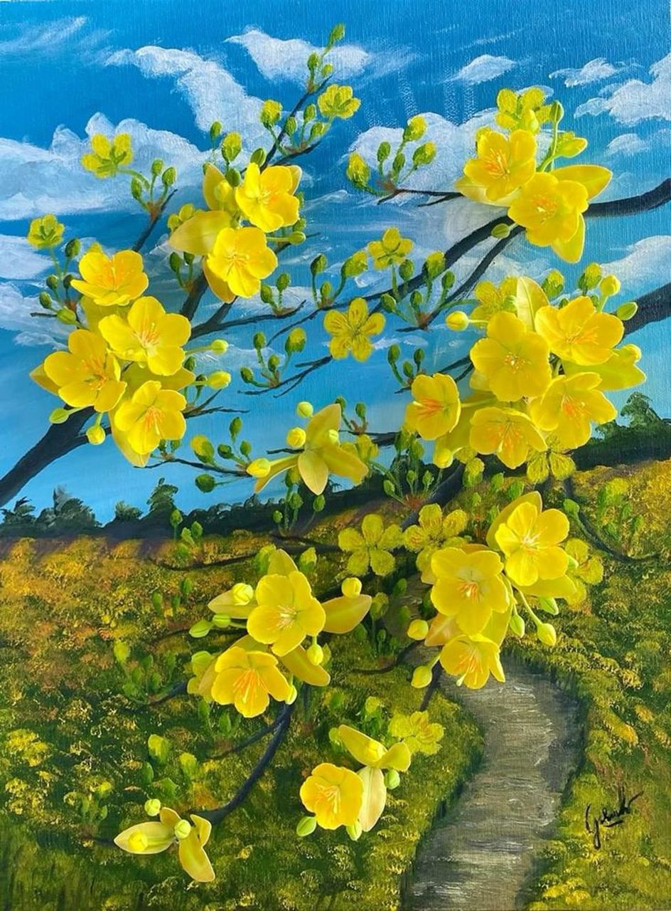 油画里的花朵