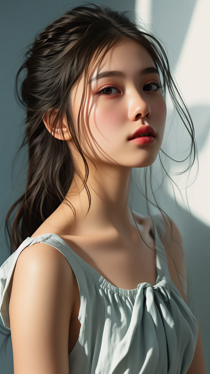 风中的翩翩独舞  图中女子,犹如初绽之花,静美而灵动.