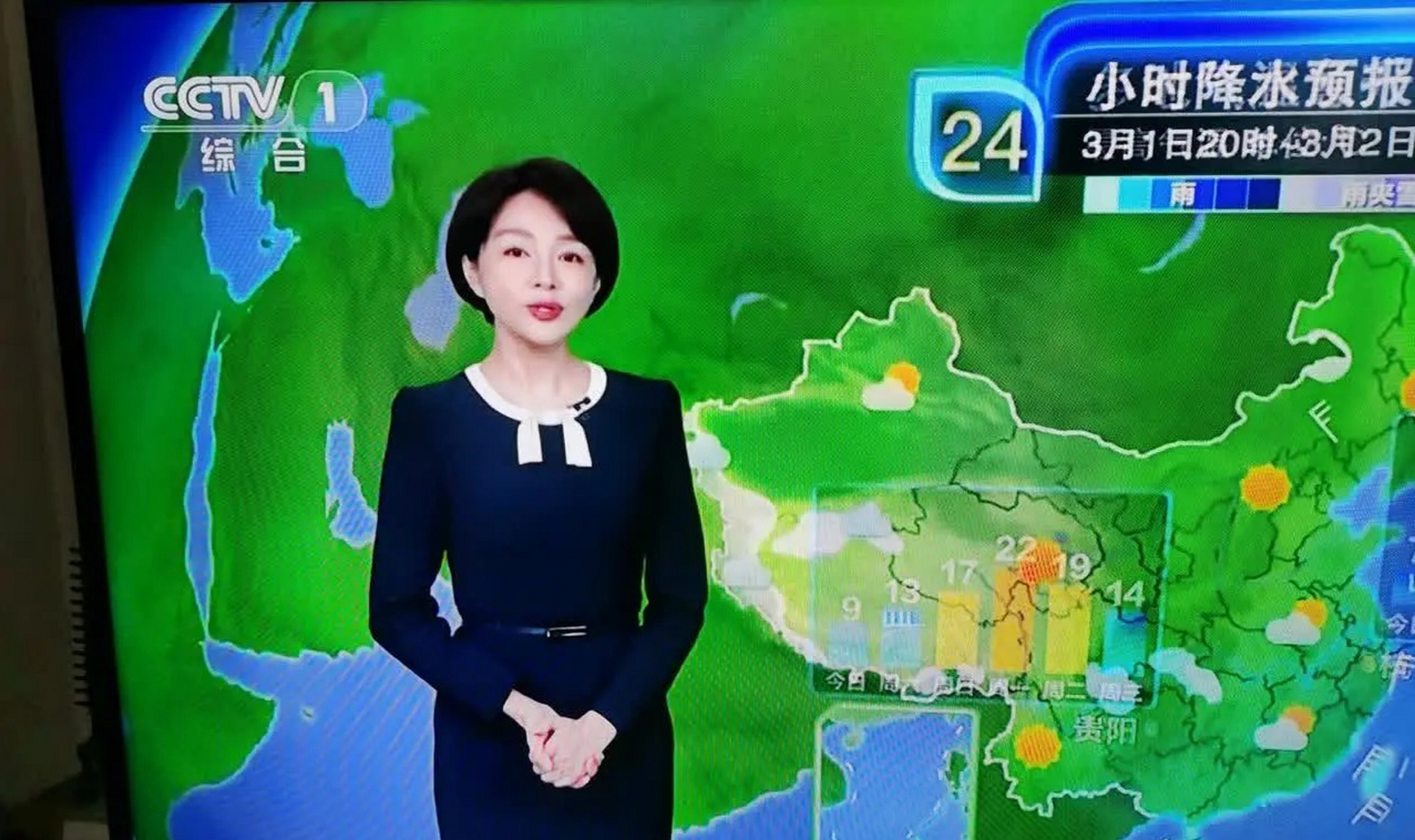 中央电视台的一位天气预报主持人王蓝一突然成为了公众关注的焦点.