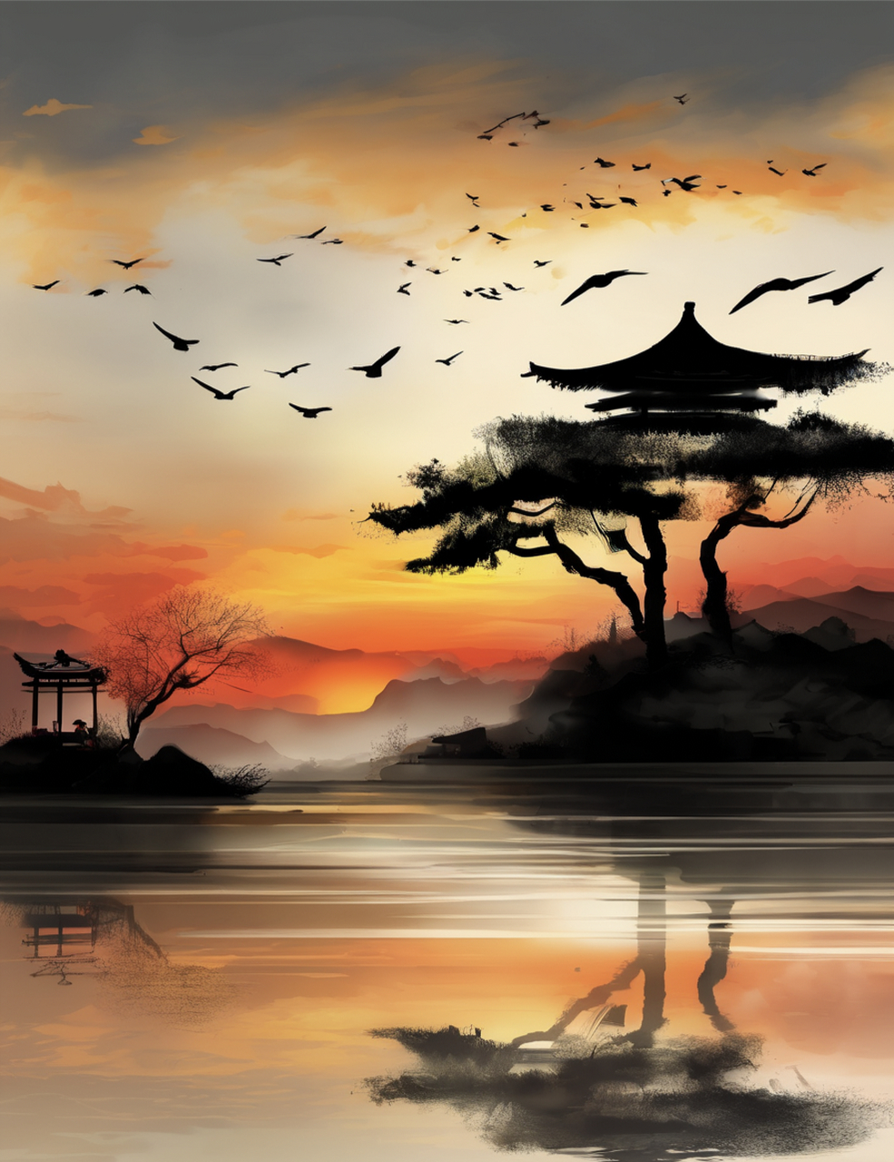 人言落日是天涯,望极天涯不见家. 已恨碧山相阻隔,碧山还被暮云遮.