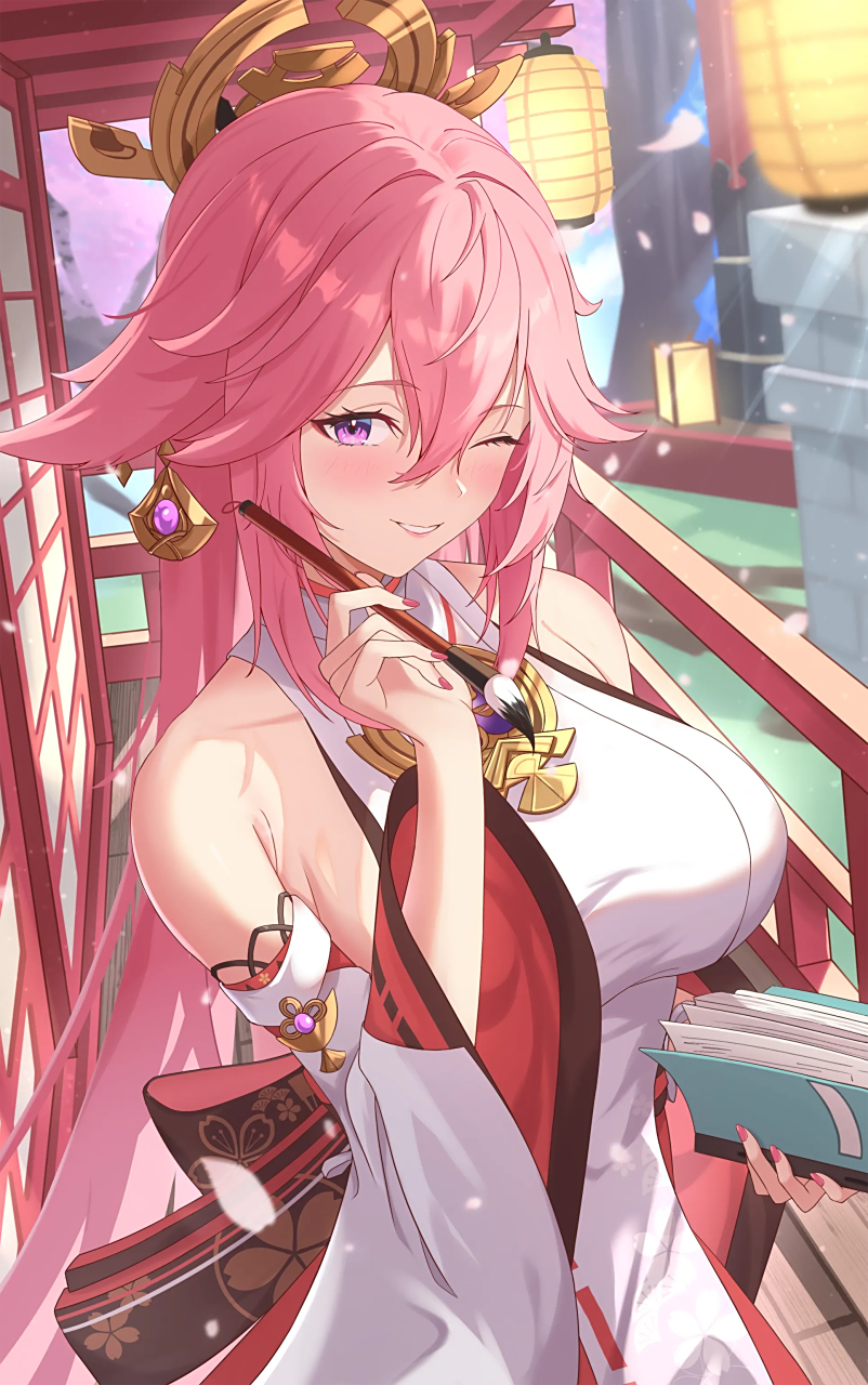 《原神》八重神子同人图分享,画师:vic3.喜欢就点个赞吧!#原神