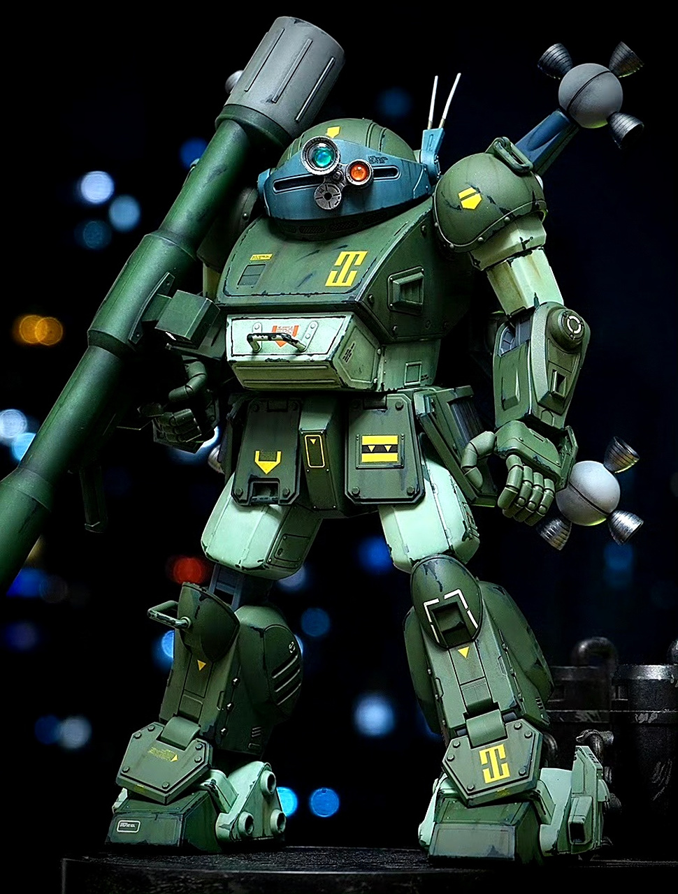 模型欣赏:1/20 装甲骑兵votoms atm-09 眼镜犬宇宙型,该机安装了环形