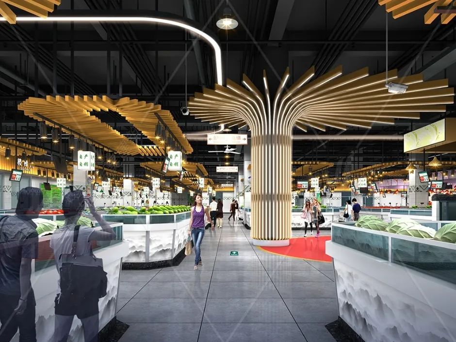 智慧农贸市场设计丰城市新城中心菜市场案例