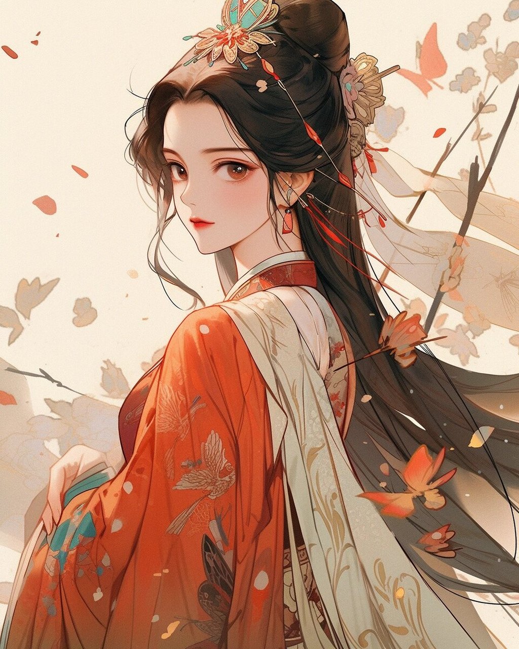 水墨古风女子  在古老的中国文化中,水墨画是一种独特的艺术形式,它以