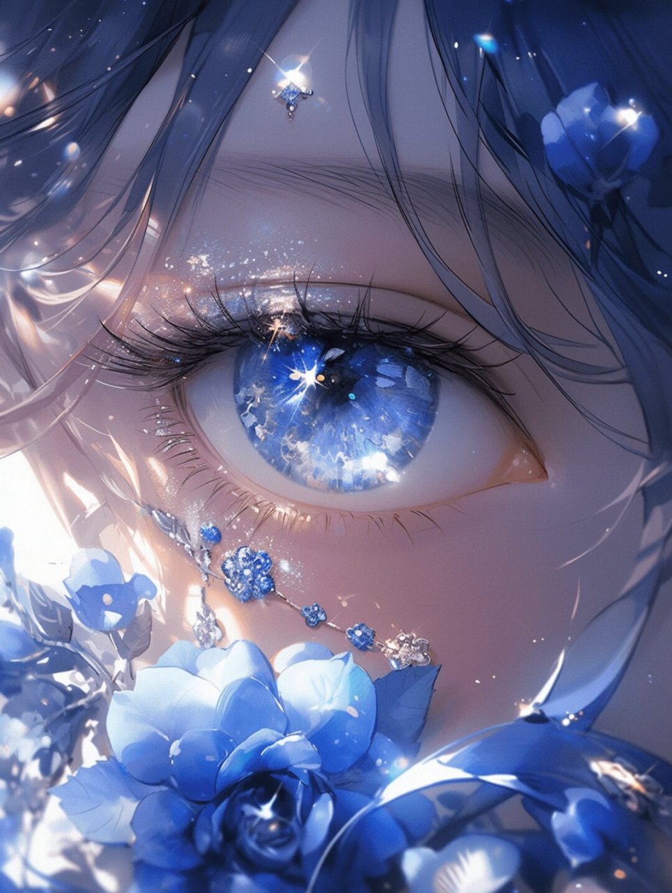 蓝色妖姬|冰蓝玫瑰蓝瞳眼饰-眼睛特写  95作为浪漫生活的记录者,我