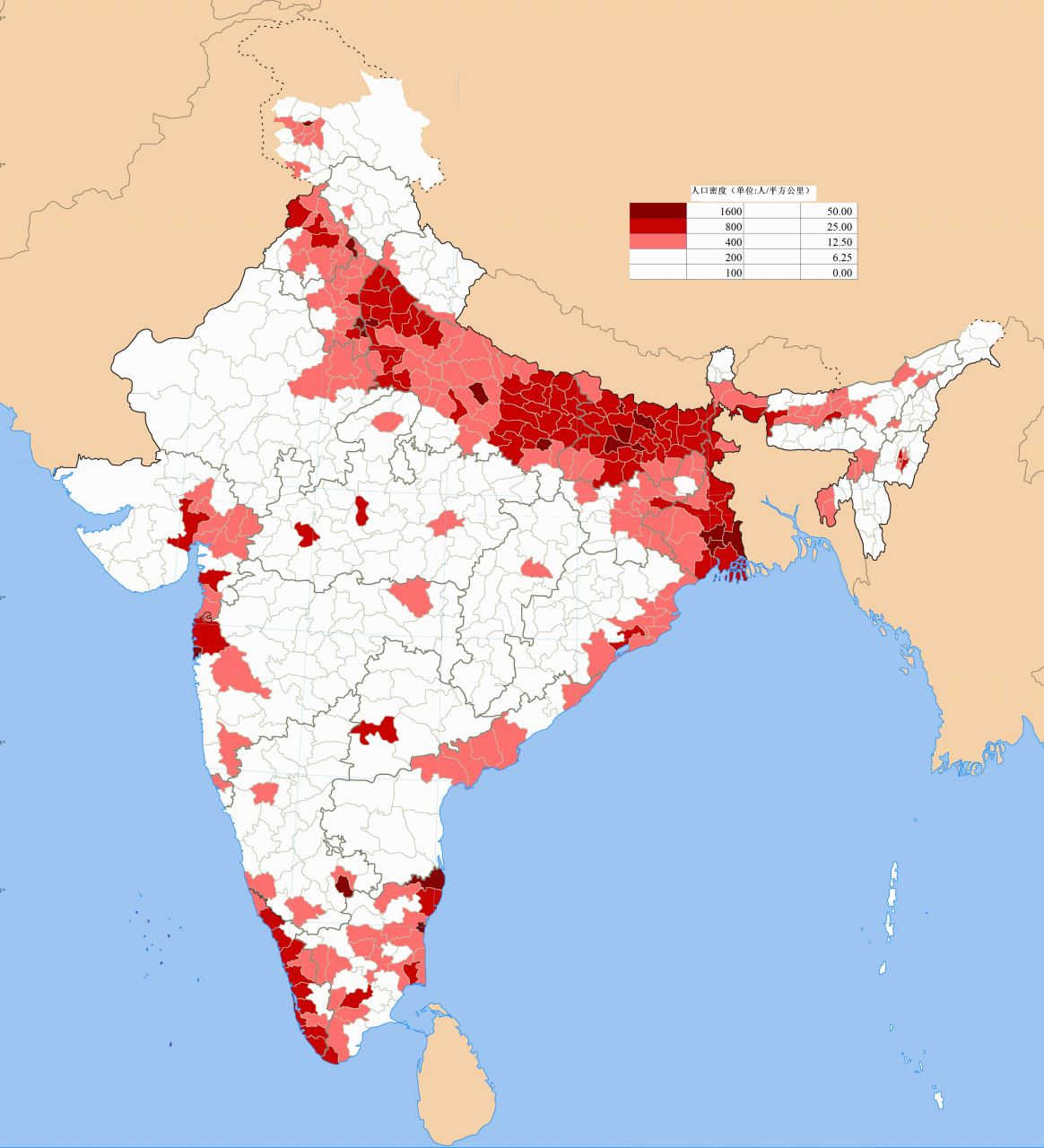 印度人口密度图片
