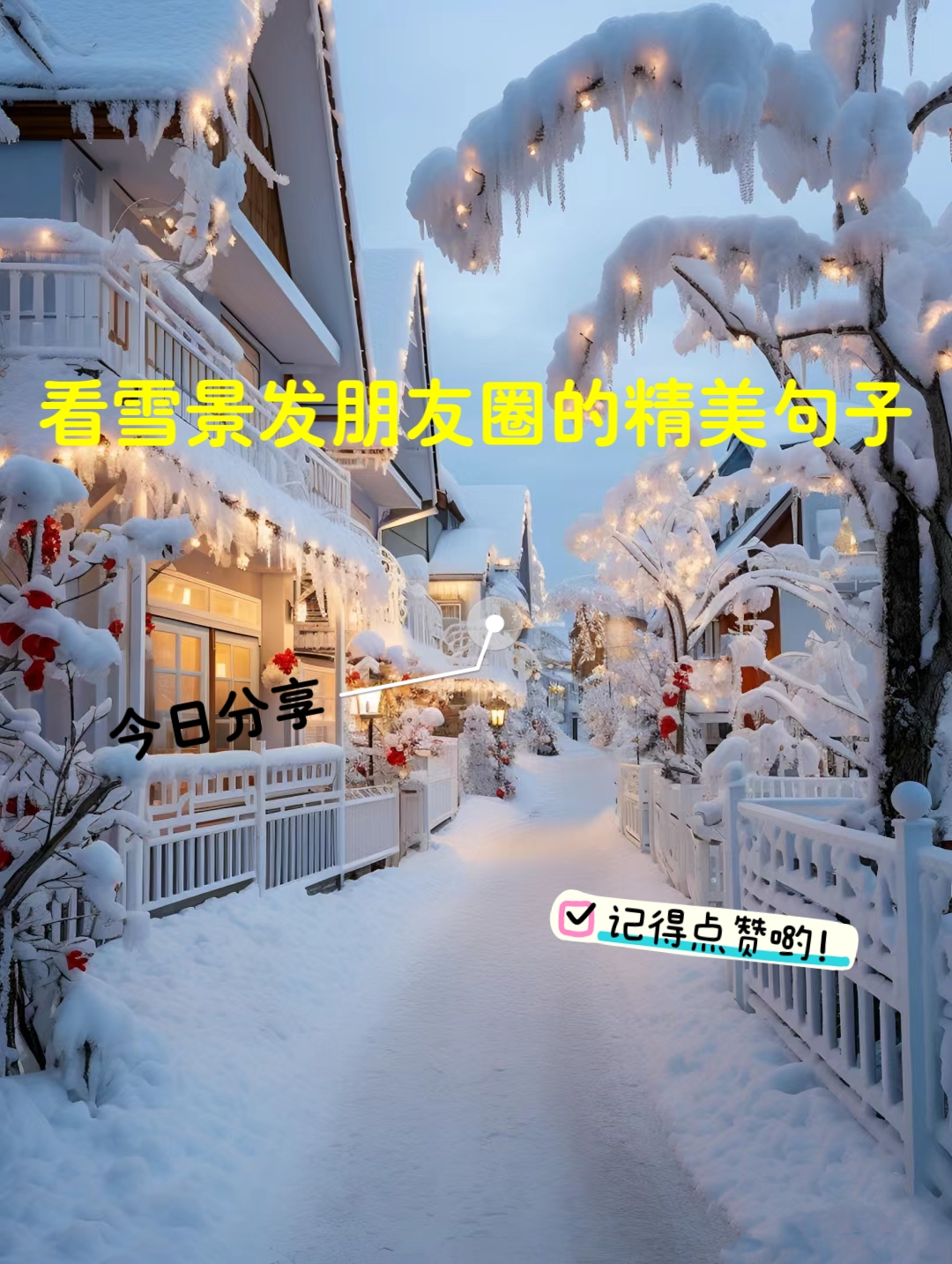 赞朋友雪景照片的句子图片