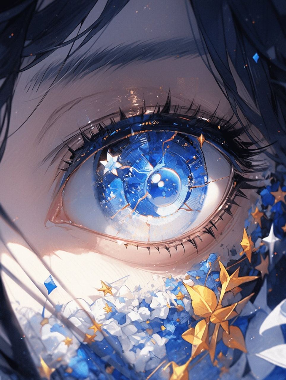 蓝色妖姬|冰蓝玫瑰蓝瞳眼饰-眼睛特写