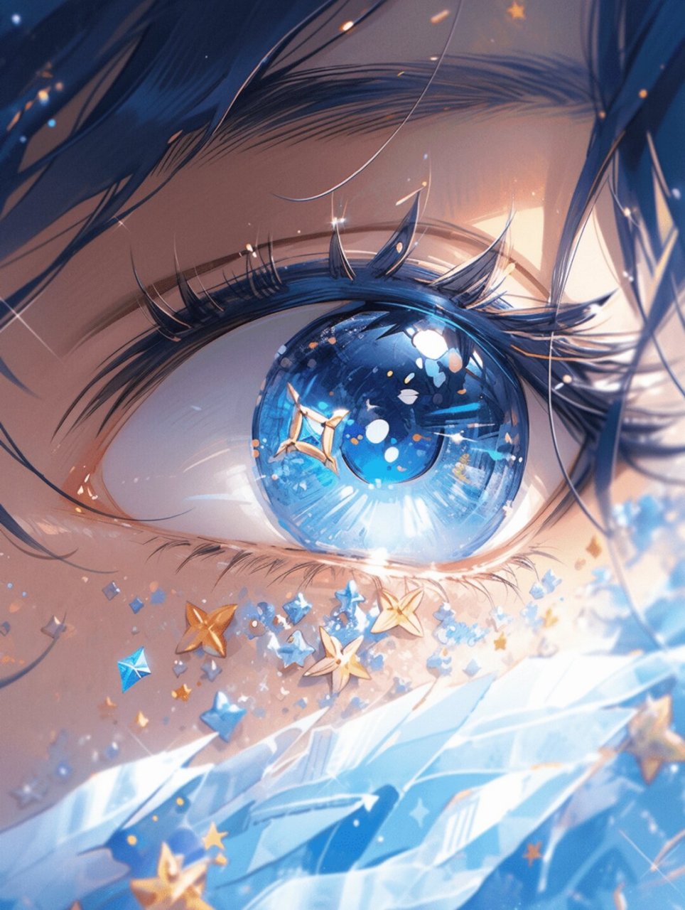 蓝色妖姬|冰蓝玫瑰蓝瞳眼饰-眼睛特写