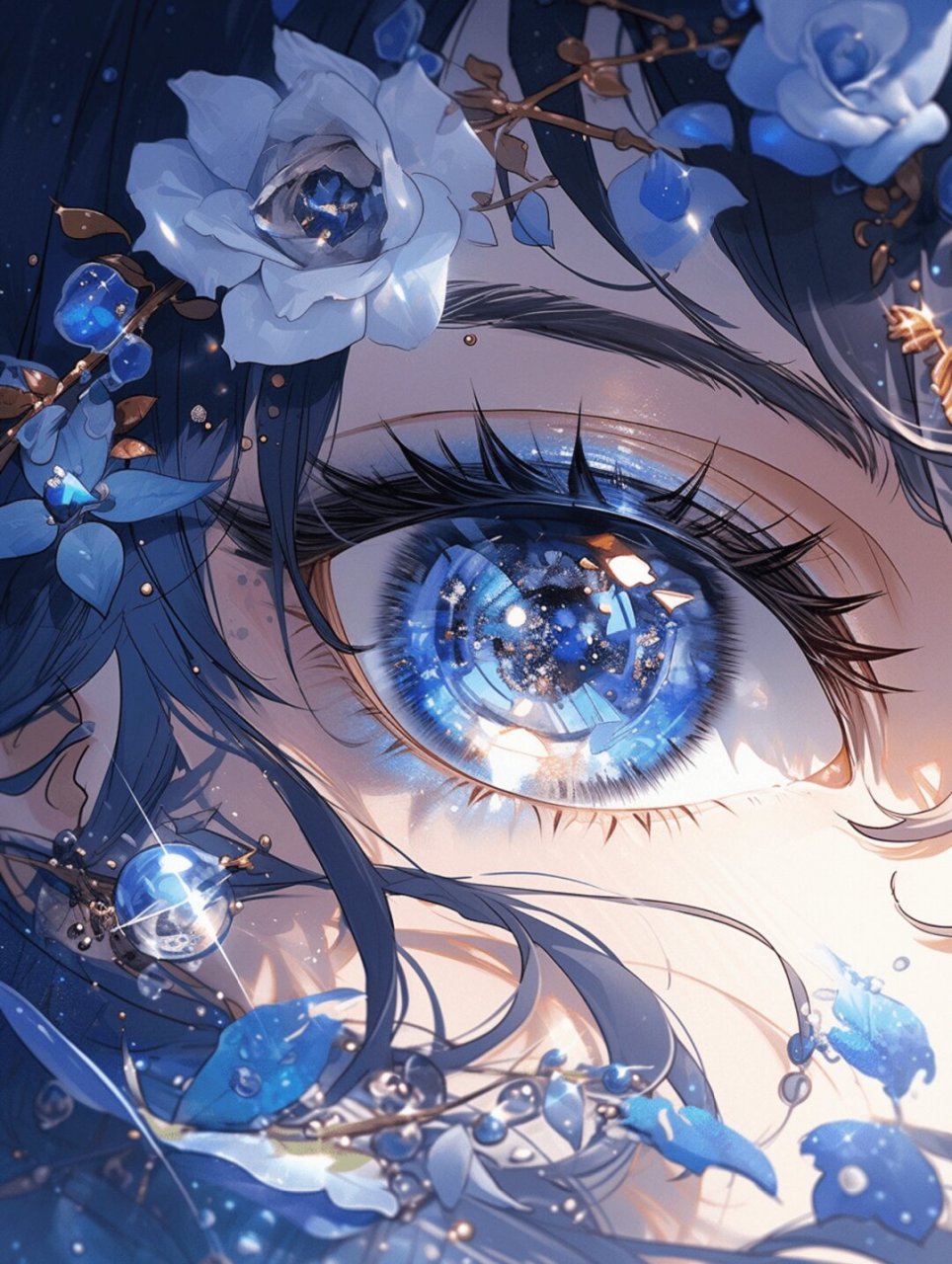 蓝色妖姬|冰蓝玫瑰蓝瞳眼饰-眼睛特写  95作为浪漫生活的记录者,我