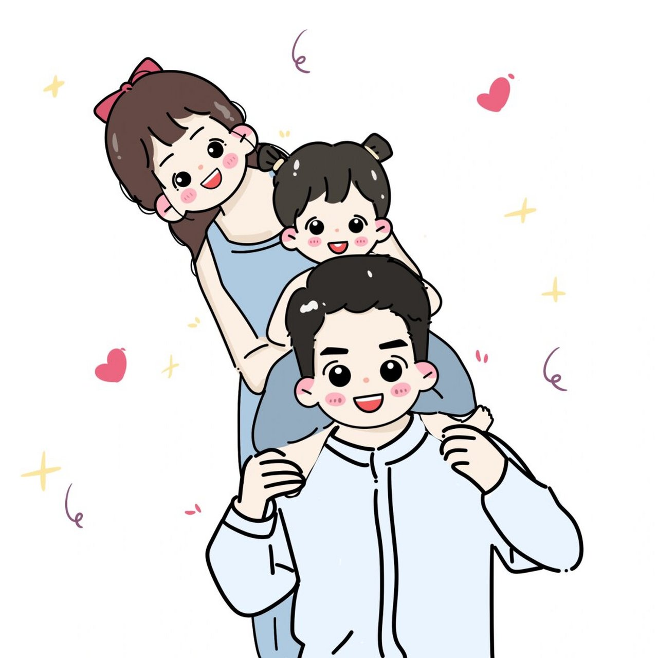 亲子头像|一家三口|女宝|情侣头像  家人们,新年新气象,是不是也想换