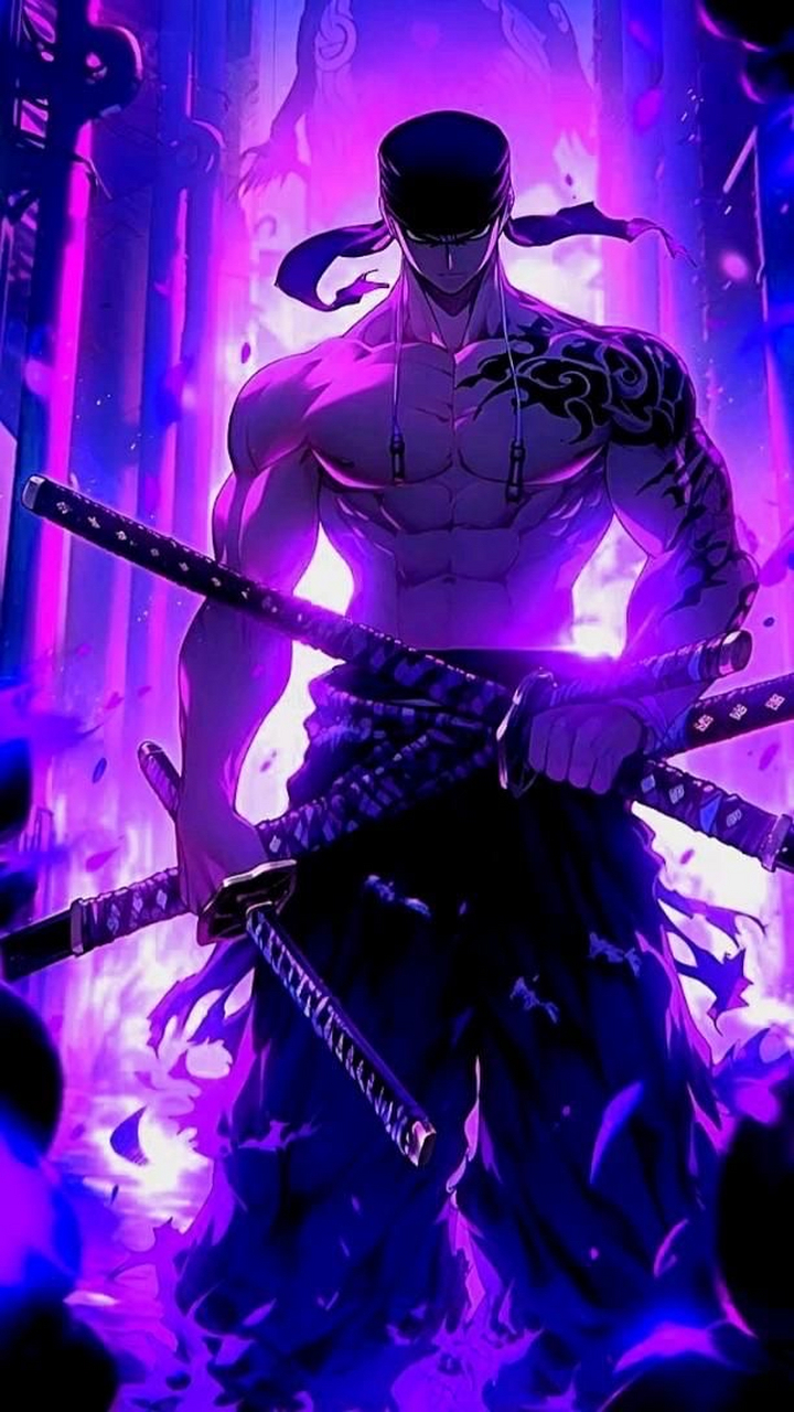 海贼王索隆超帅紫色壁纸高清