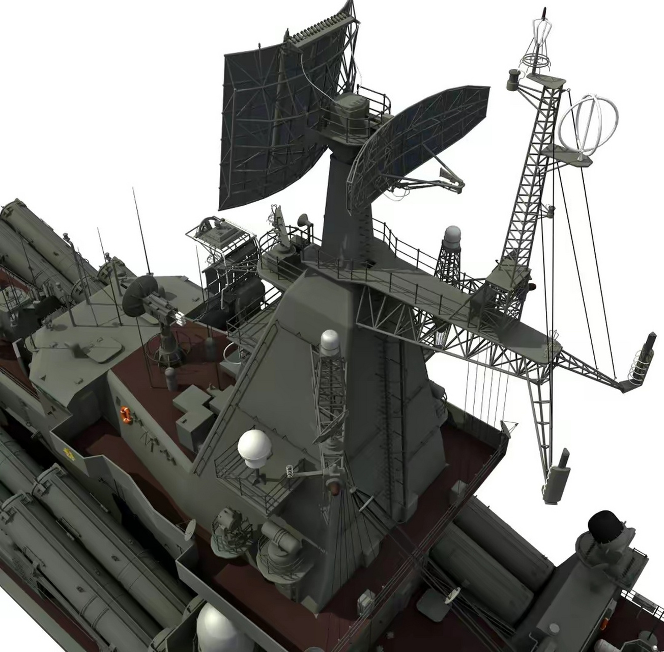 建模欣赏:俄罗斯海军莫斯科号巡洋舰,该舰是是黑海舰队的旗舰,"光荣"