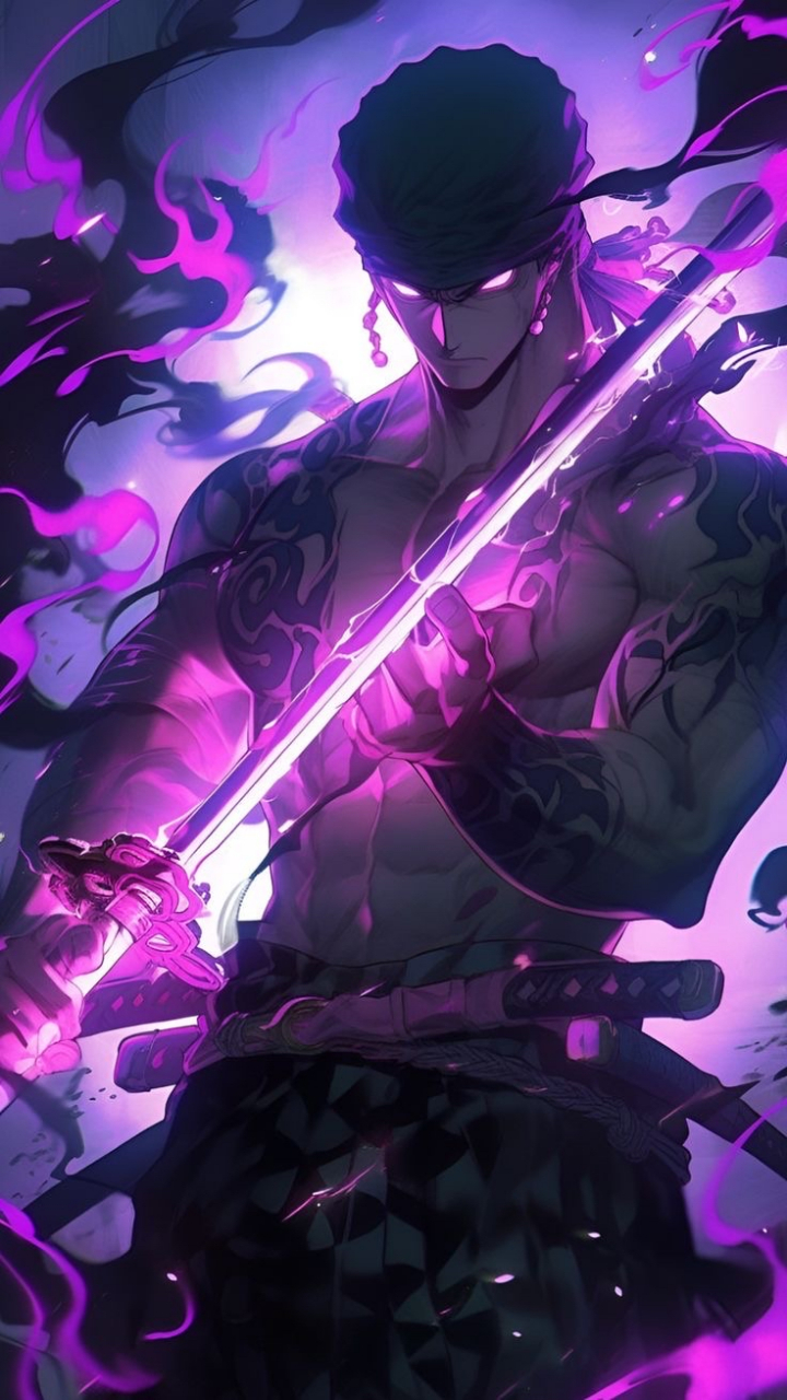 海贼王索隆超帅紫色壁纸高清  天下第一剑客,索隆#海贼王# #索隆