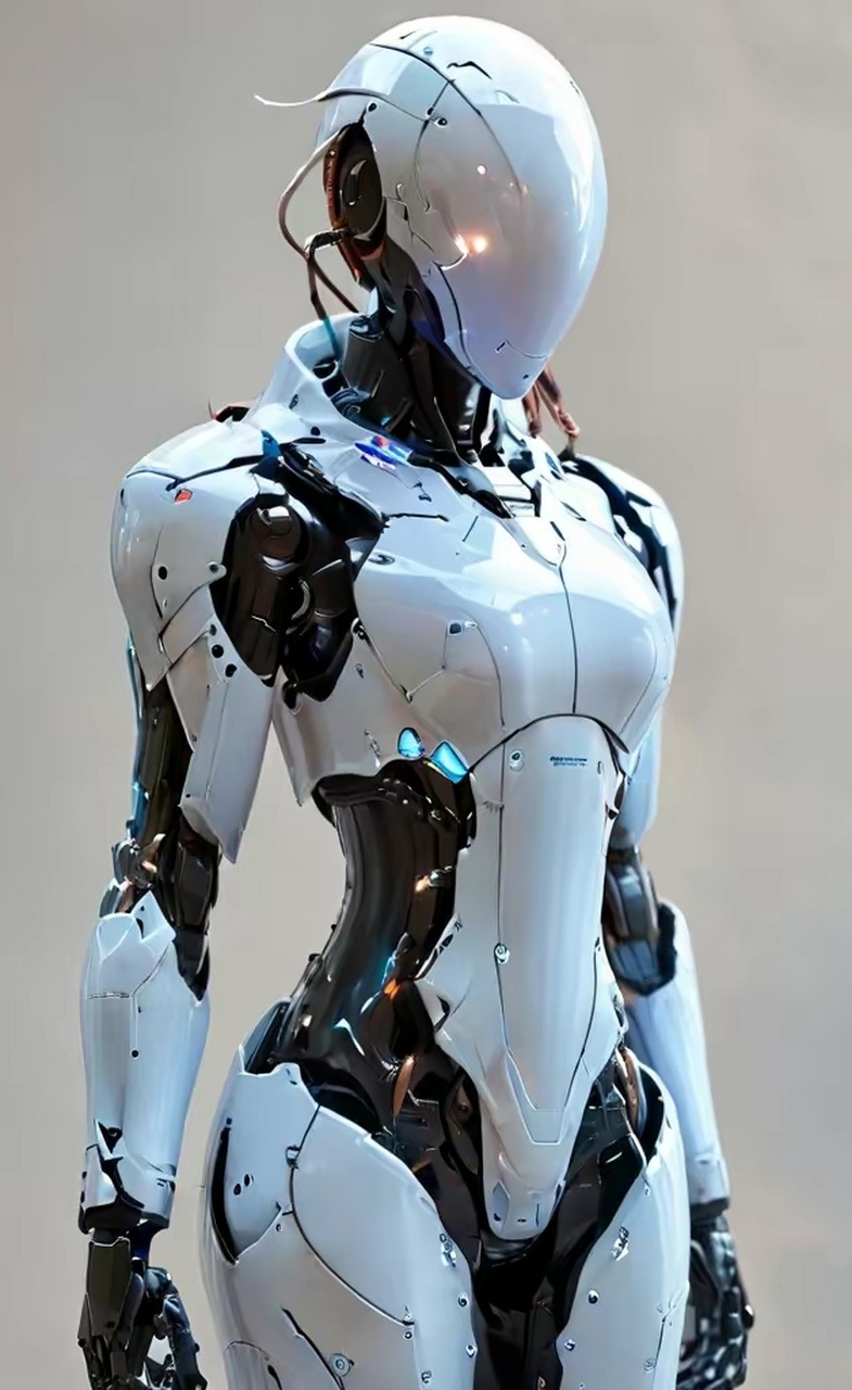 一组ai生成的机甲建模作品,塑造了身着外骨骼盔甲的