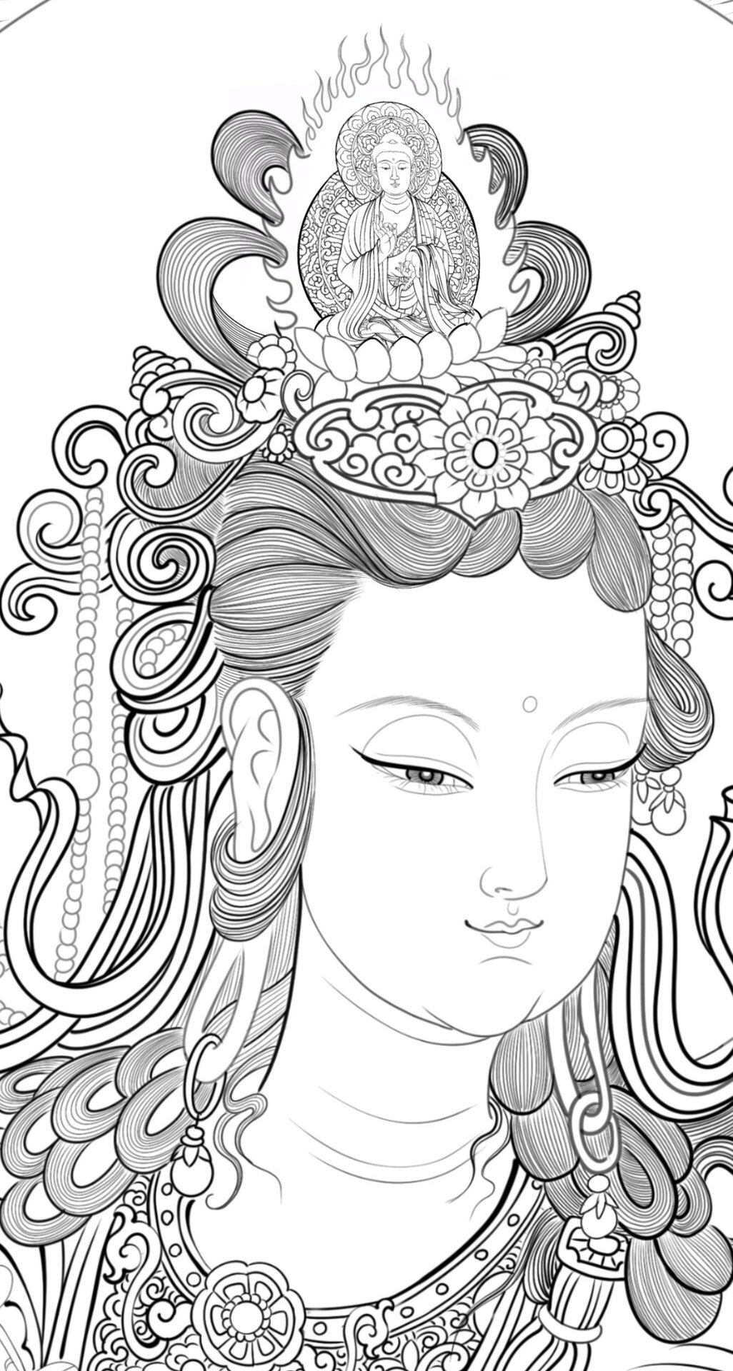 8k超清菩萨白描线稿 亲.@菲菲老师来分享的动态