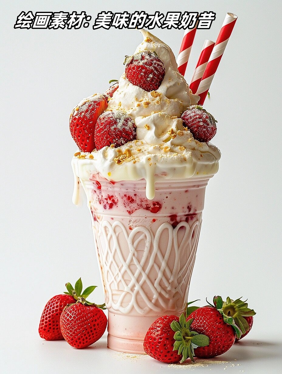 绘画素材: 美味的水果奶昔
