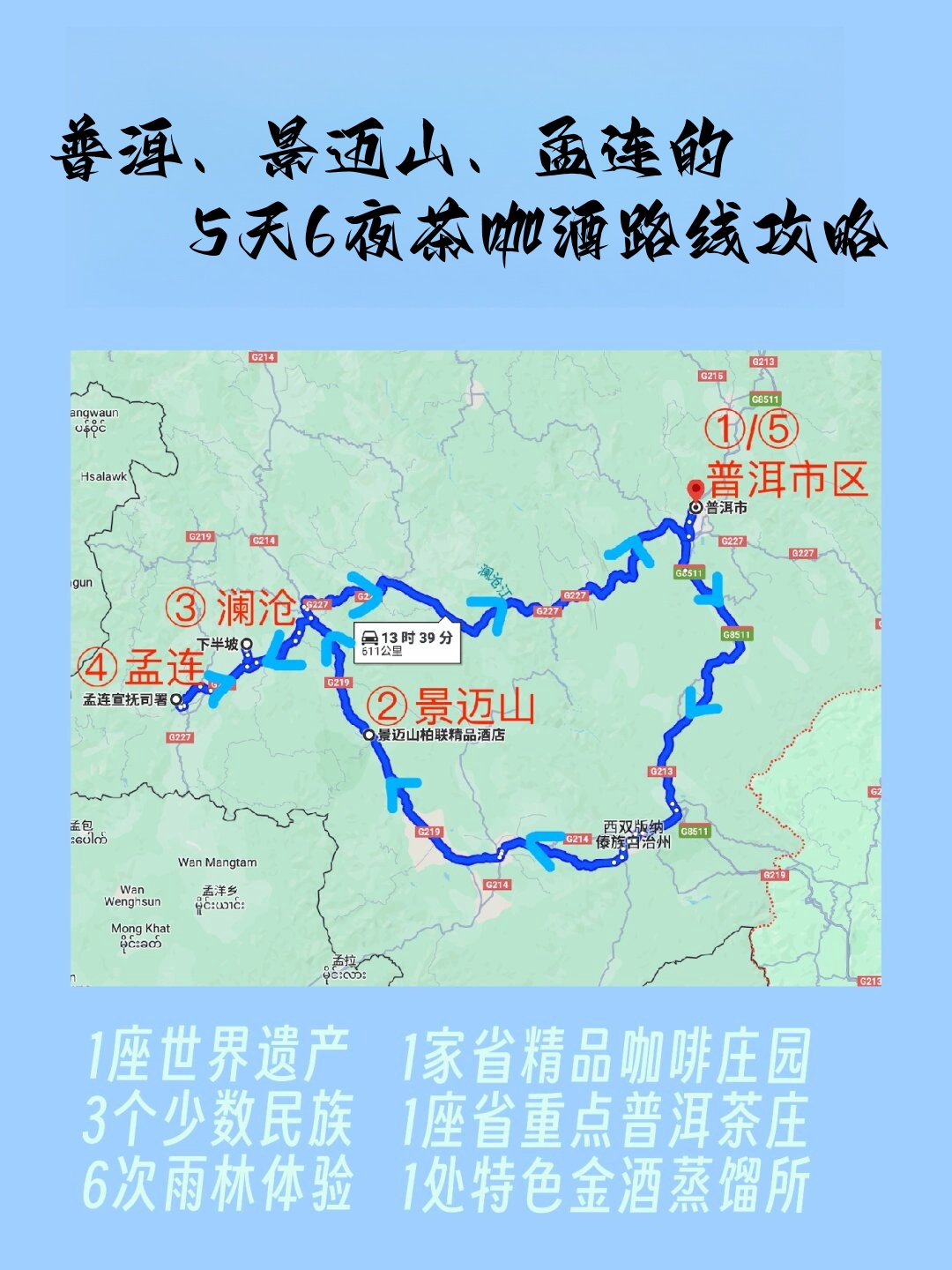 普洱,景迈山,孟连的5天6夜茶咖酒路线攻略