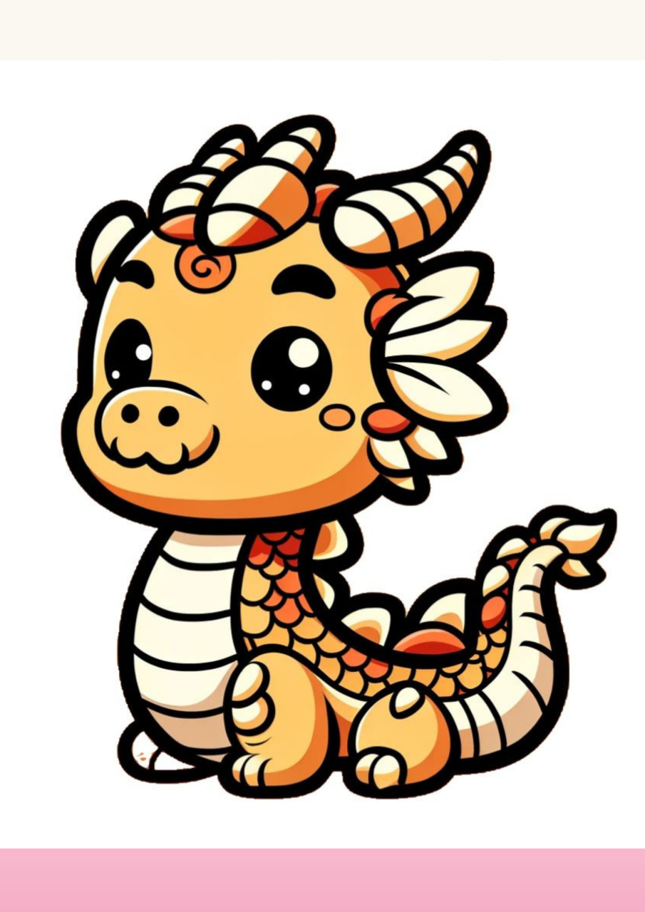 今天我要给大家晒一个超级可爱的涂色对象——卡通中国龙!