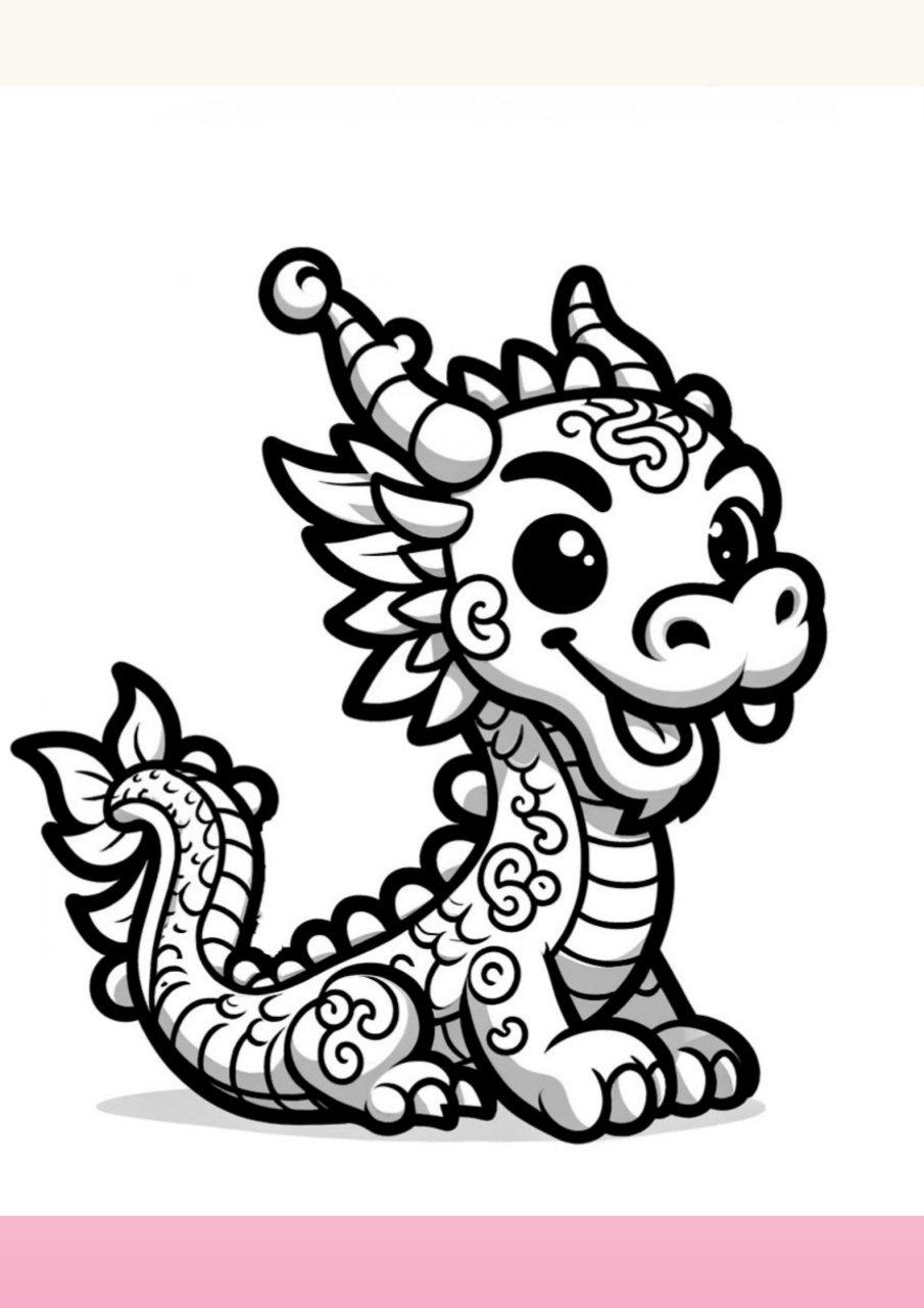 龙怎么画简单又帅气中国龙  今天我要给大家晒一个超级可爱的涂色对象