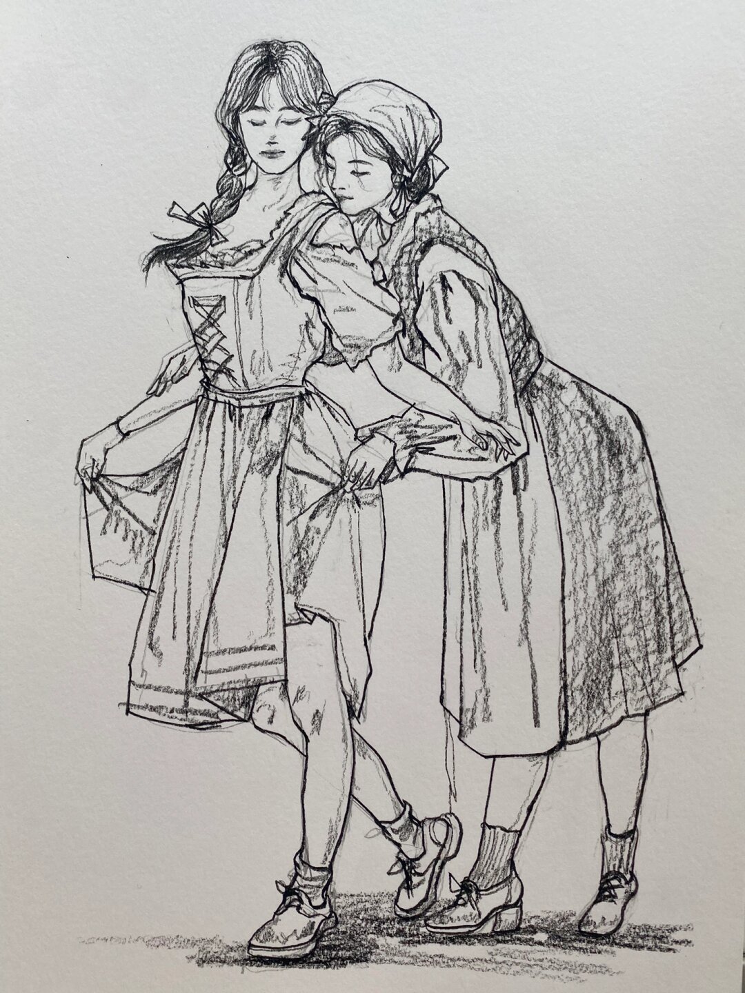 今天来跟大家分享一个超有趣的双人速写小技巧.