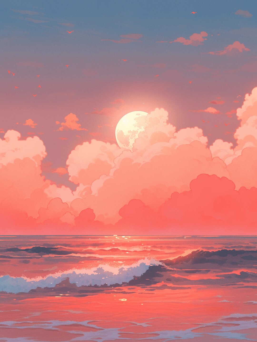 当太阳缓缓西下,天边被染成了一片金黄