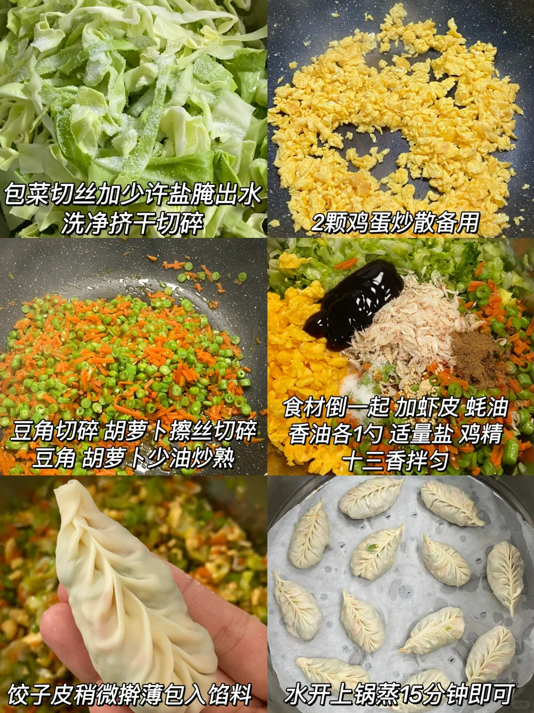 素饺子馅的做法大全图片