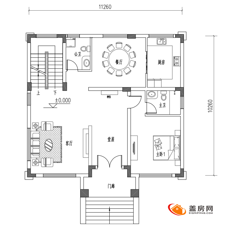 120平米3层农村户型图图片