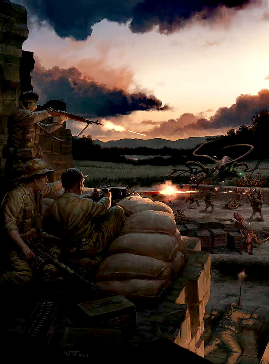 小说《克苏鲁战争:美国对抗神话的战斗》插画欣赏,小说讲述了美军穿越