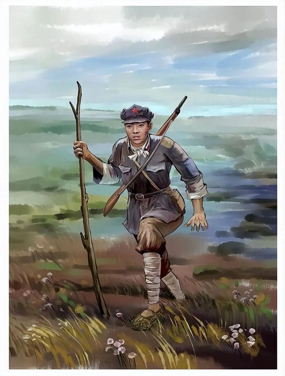 1935年8月,13岁的小红军罗玉琪在长征途中因尿急离开队伍,却意外掉队.