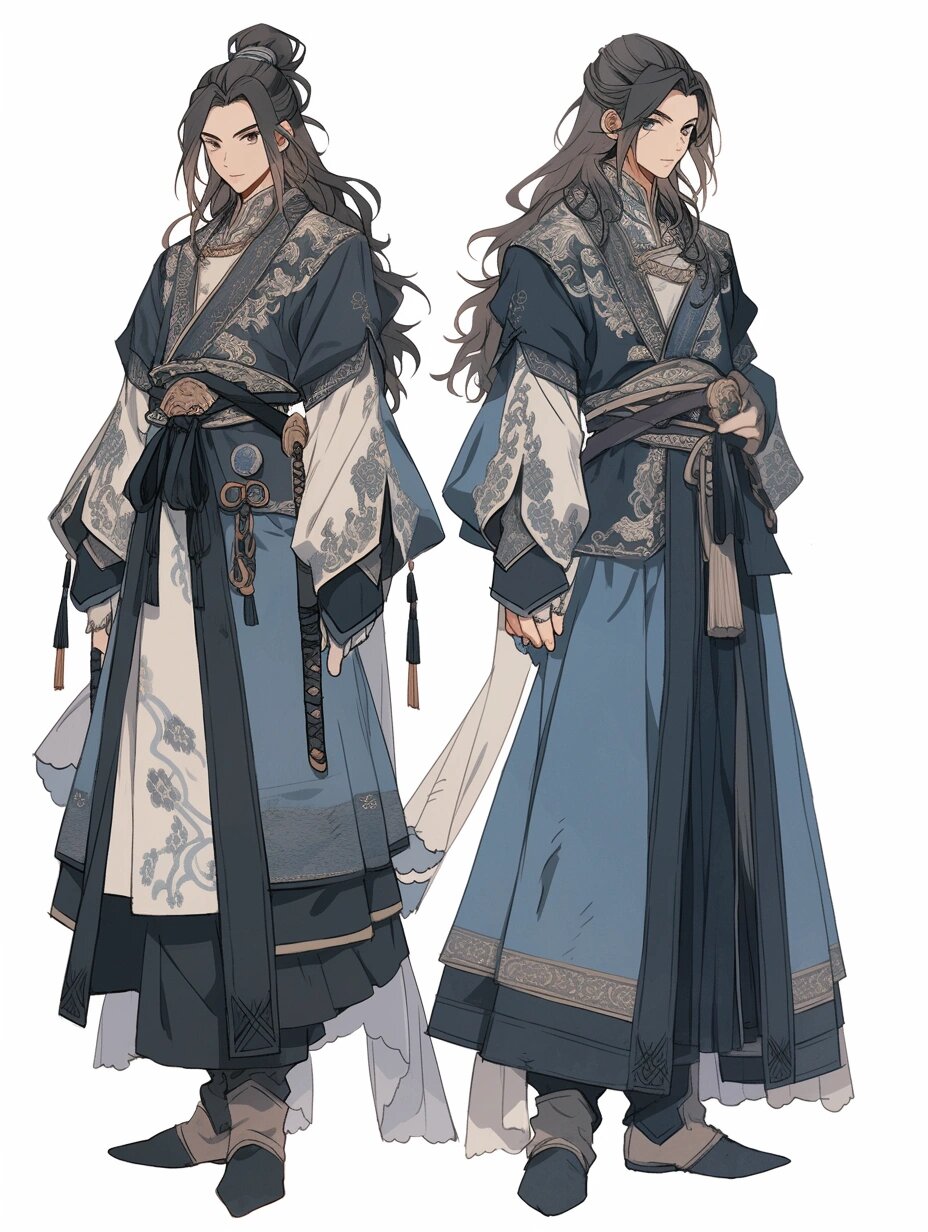 这次我为大家带来的是青色男士古风长袍素材集,简直帅到没朋友!