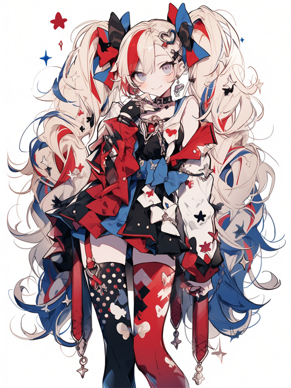 角色设计102|疯批美人小丑女  她是一个充满矛盾和反差的角色.